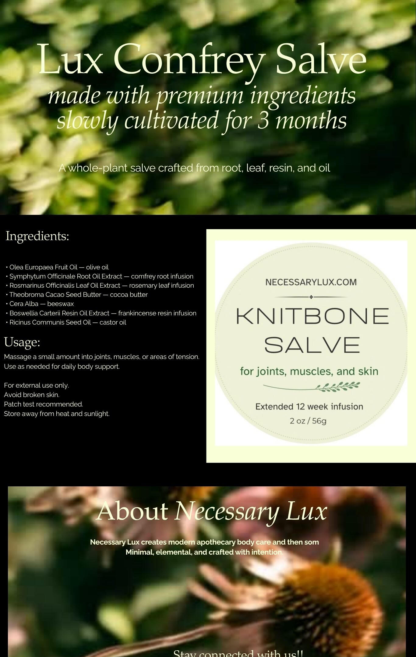 Lux Comfrey Salve QR code